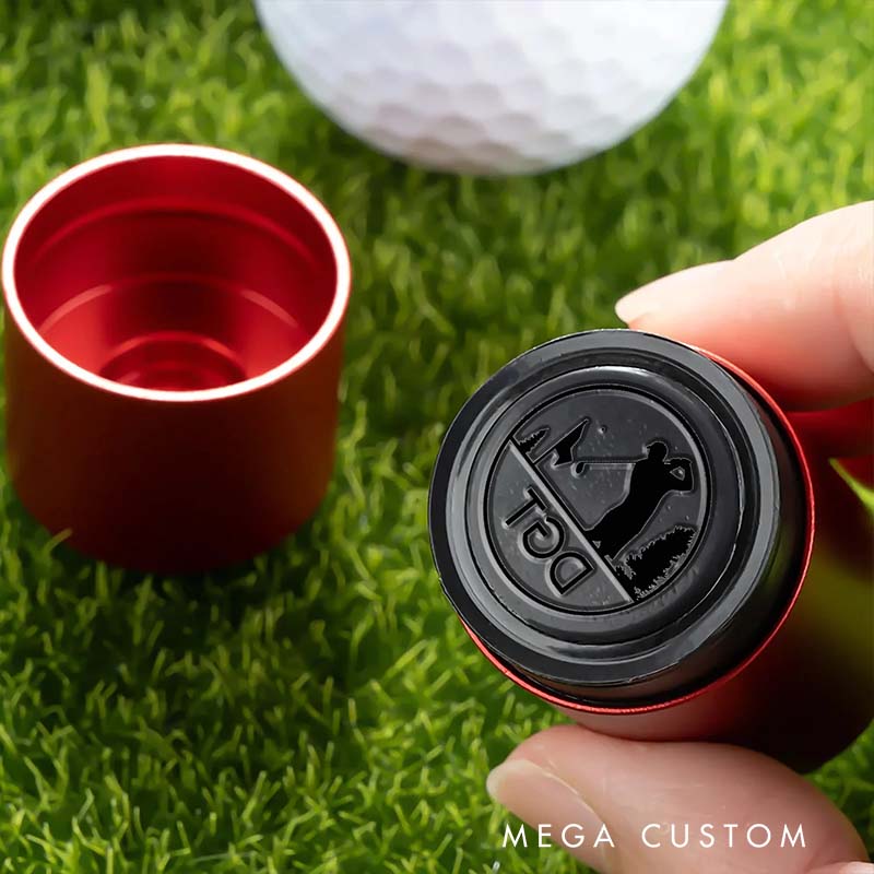 Personalized Monogram Initial Golf Ball Stamp with Metal Storage Box Birthday Christmas Gift for Golf Player