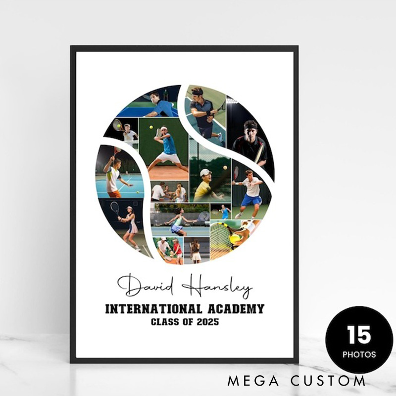 Personalized tennis Caricature from Photo Wall Art Poster Without Frame Funny Hand Drawn Style Art Gift for Baseball Fans and Athletes 