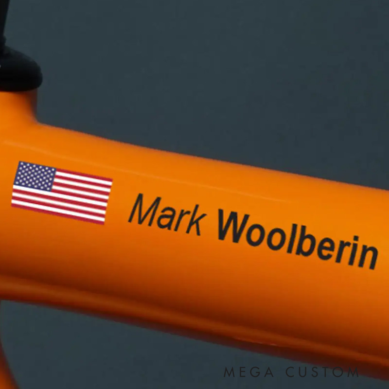 Personalized Custom Flag Name Bike Decals Cycling Stickers for Bicycle Riding Lovers