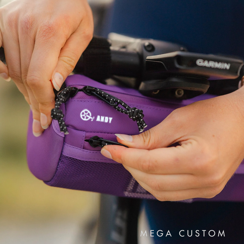 Personalized Bike Handlebar Bag Multiple Colors available in 2 Sizes Mini or Medium Bike Bag Bike Bar Bag Burrito Bag Cycling Bag Rear Rack Bag