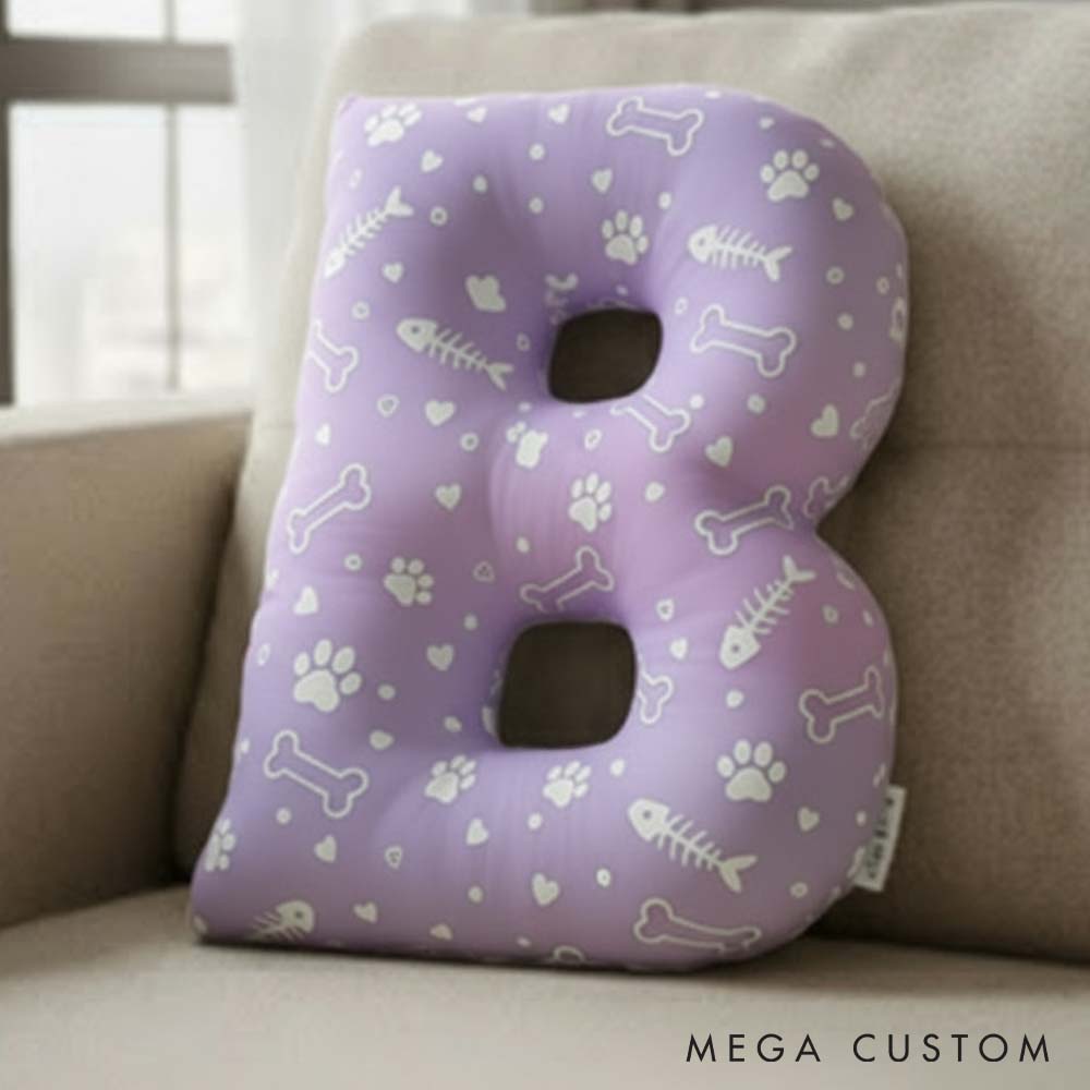 Personalized Pet Lover Letter Pillow with Custom Name Pillow