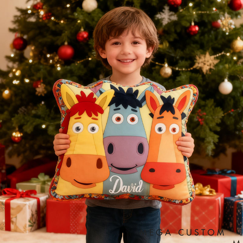 Personalized Equestrian Colorful Horse Pillow Fun and Festive Gift for Kids Graphic 3D Print Pillow for Riding Enthusiasts Horse Lovers Rider Racing Soft and Funny Home Decor