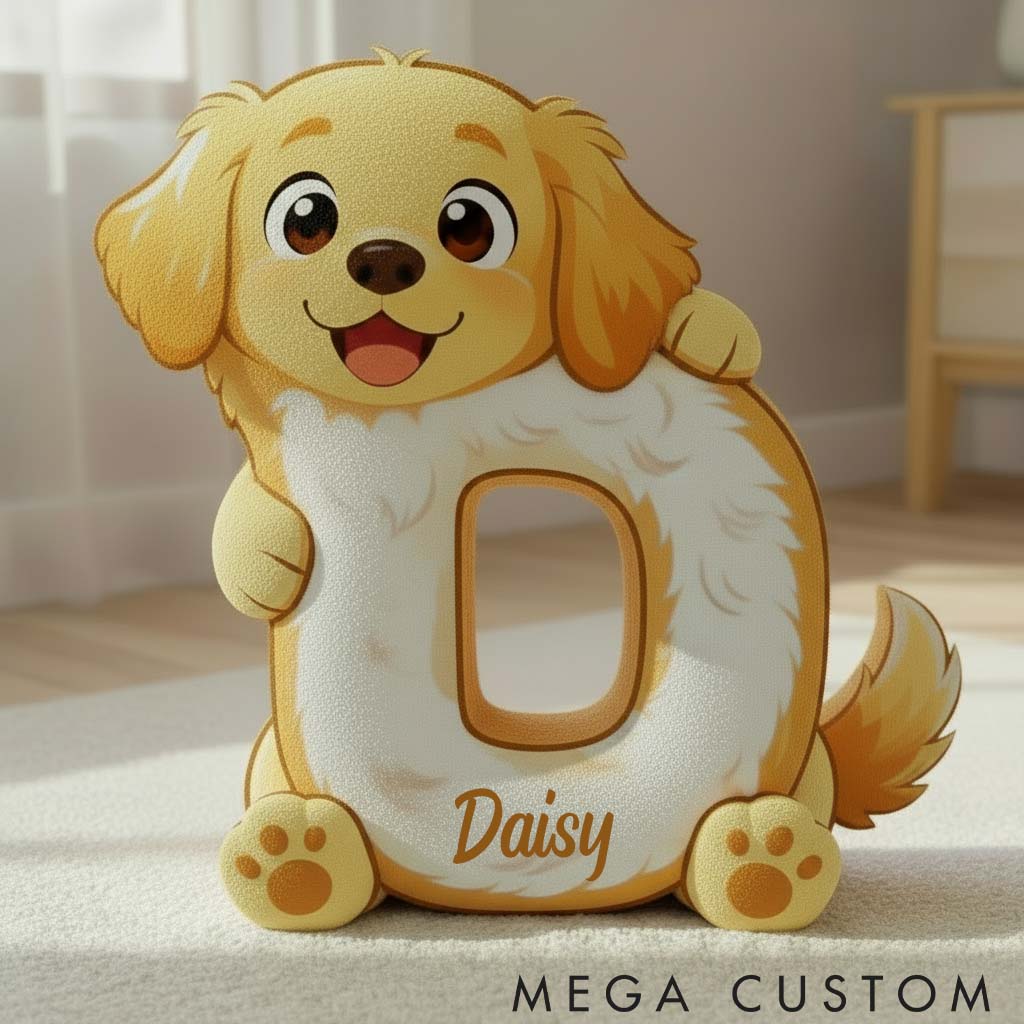 Personalized Dog Lover Golden Retriever Letter Pillow with Custom Name  Graphic 3D Print Pillow