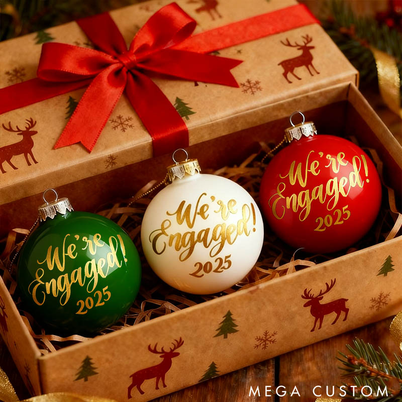 Personalized Our First Christmas as Mr and Mrs Engaged Christmas Ball Ornament Newlyweds Couple Married Xmas Ornament Christmas Gift for Him Her