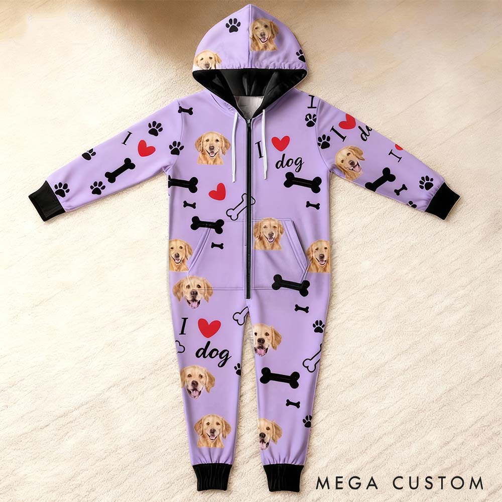 Personalized Pet Lover I Love My Dog Adult Onesie