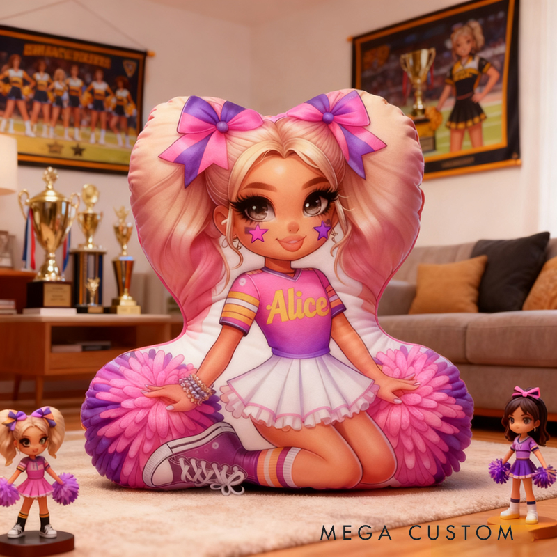 Personalized Cheerleader Pillow with Your Name Adorable Custom Gift for Cheer Fans Perfect for Decoration or Cuddling