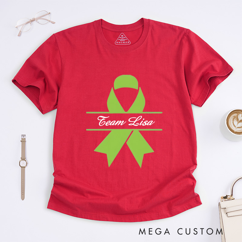 Personalized Lymphoma Cancer Awareness Support Team T-Shirt