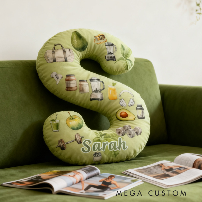 Personalized Graphic 3D Print Healthy Avocado Letter Pillow Exercise Sport Gym Girl Sublimation Design Lift Heavy Shit Gym Rat Weightlifting Pillow for Gym Lovers