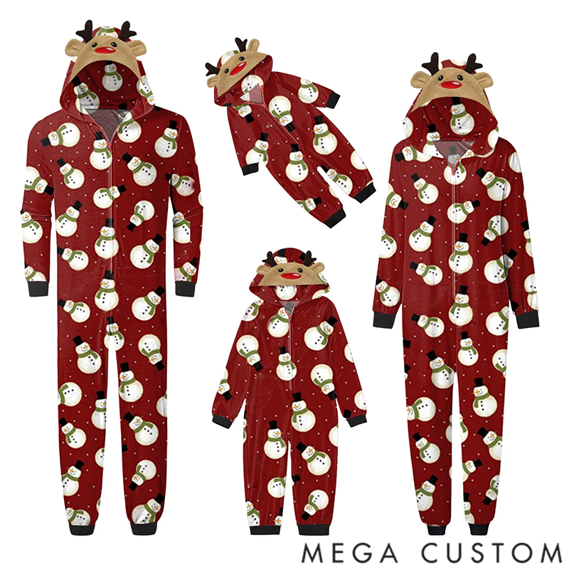 Personalized Matching Family Holiday Christmas Onesies Pajamas Reindeer