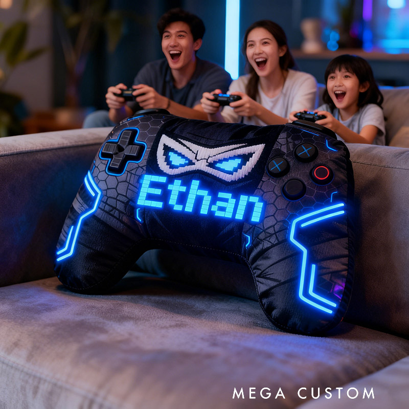 Personalized Graphic 3D Print Super Hero Game Controller Shaped Pillow for Game Lovers Plush Pillow Christmas Birthday Gift for Kids