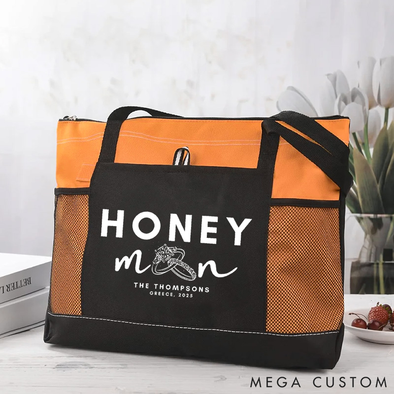 Personalized Honeymoon Tote Bag for Newlyweds