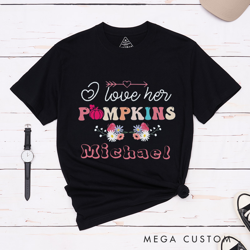 Personalized Halloween Couple Cute Pumpkin Matching T-Shirt