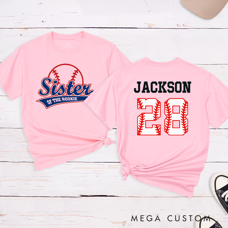 Personalized Baseball Name and Number T-Shirt for Sister