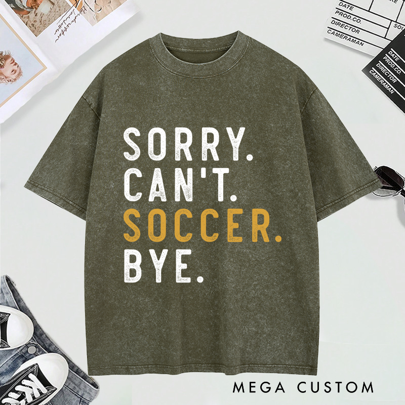 Personalized Soccer Washed T-Shirt – Custom Sporty Design for Soccer Lovers
