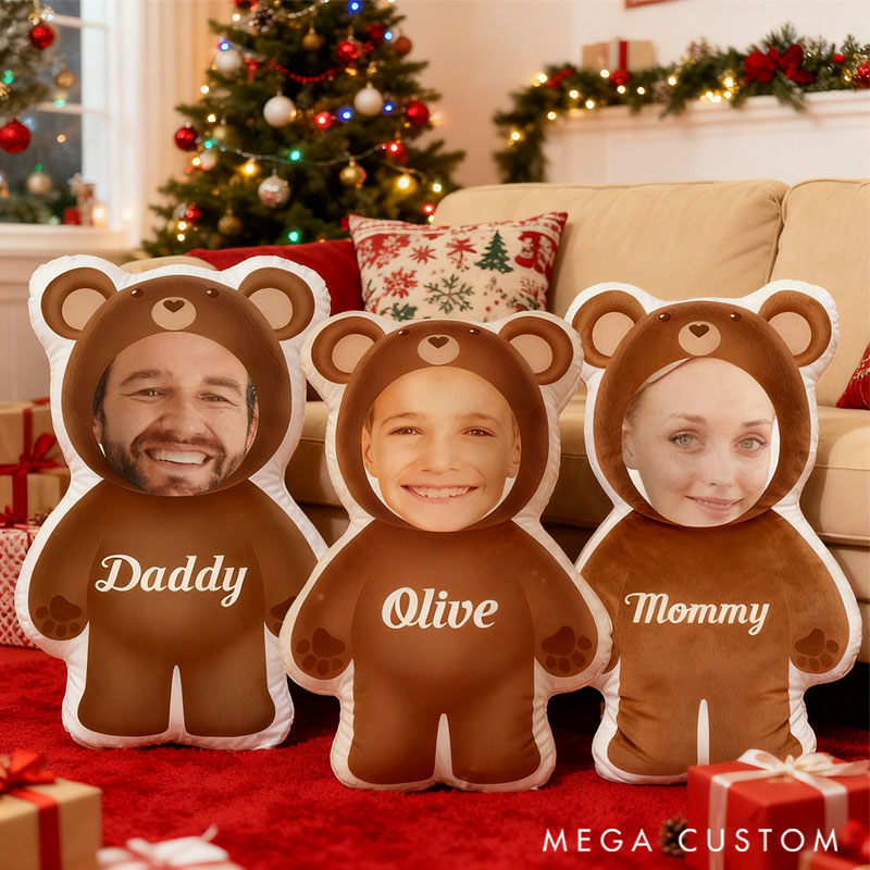 Personalized Graphic 3D Print Pillows Shape Pillows with Photo Decor Christmas Gifts for Family