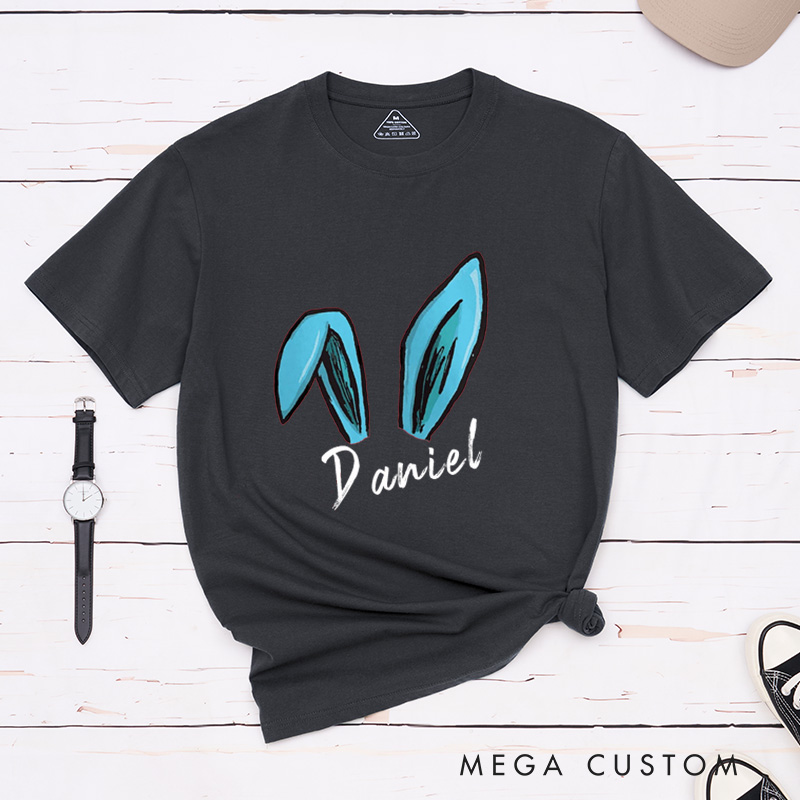 Personalized Easter Bunny Matching Couple T-Shirt Easter Gift For Girlfriend and Boyfriend