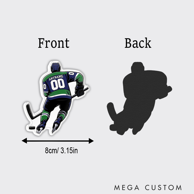 Personalized Hockey Fridge Magnet with Custom Player Name And Number