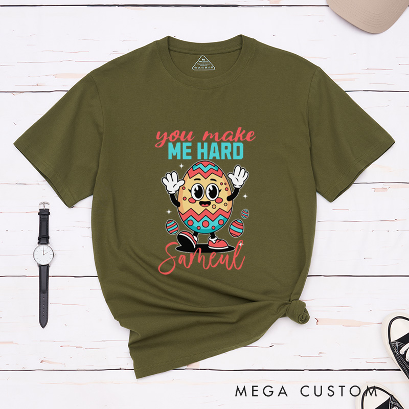 Personalized I Want You Inside Me You Make Me Hard Funny Easter Couple Matching T-Shirt