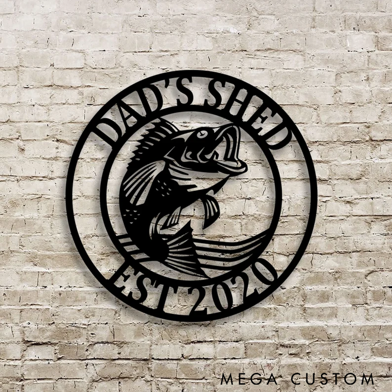 Personalized Metal Fishing Sign Fish Themed Sign Barn or Shop Sign Durable Indoor or Outdoor Wall Art Perfect Gift for Anglers and Fishing Enthusiasts