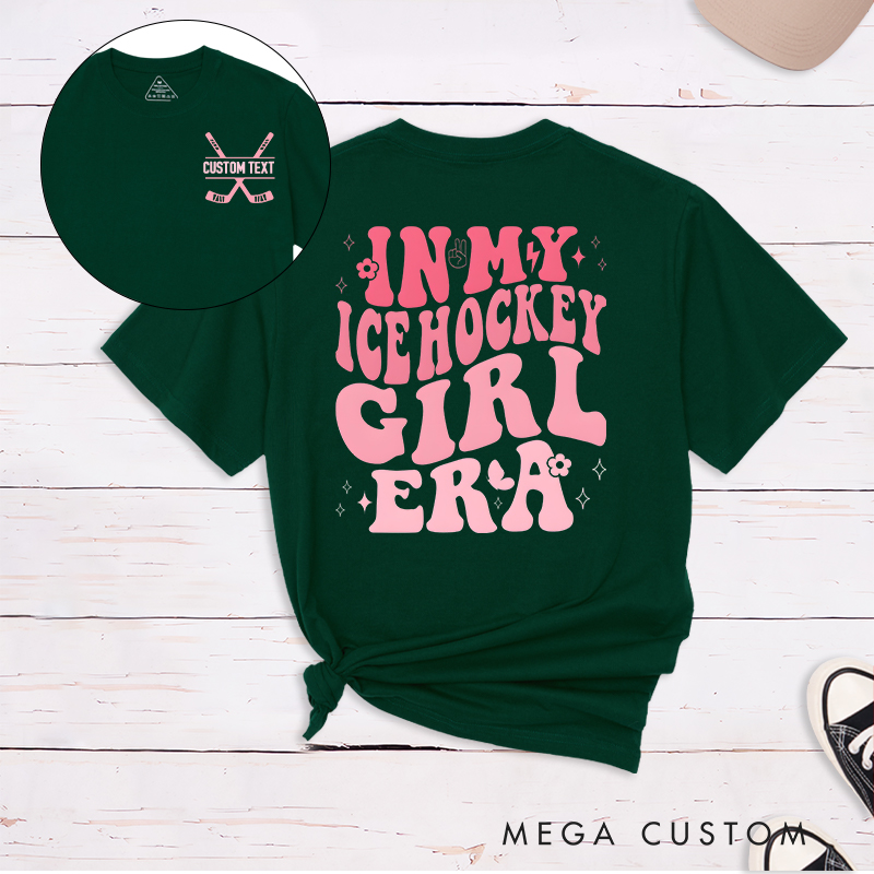 Personalized "Ice Hockey Girl Era" T-Shirt with Custom Name