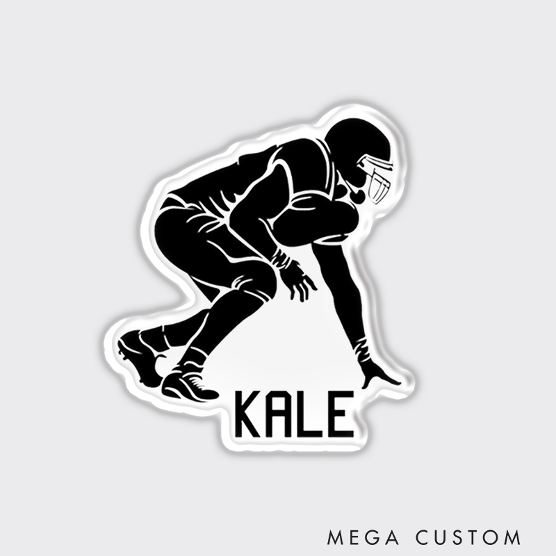 Personalized American Football Fridge Magnet with Custom Player Name- Sports Decal