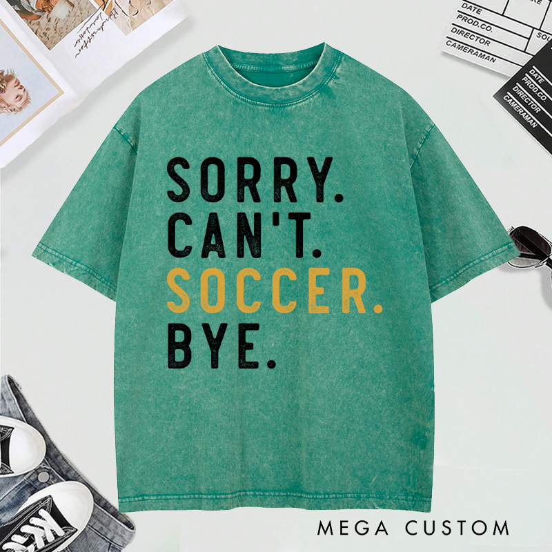 Personalized Soccer Washed T-Shirt – Custom Sporty Design for Soccer Lovers