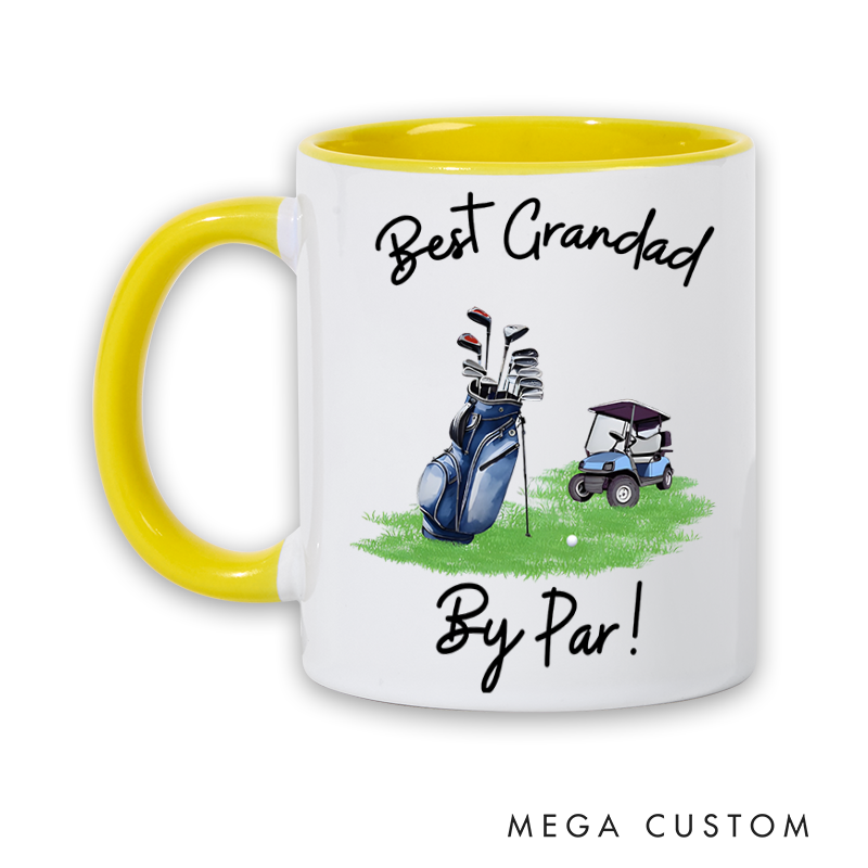 Personalized Golf Mug with Customizable Title Golf Bag and Cart Design Perfect Gift for Golf Lovers and Special Occasions