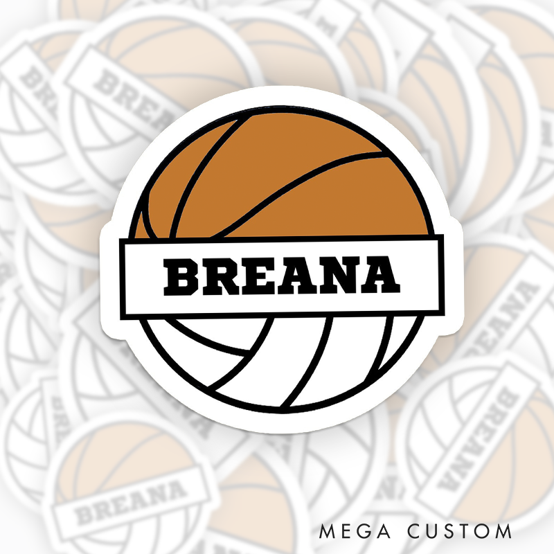 Personalized Volleyball and Basketball Design Sticker with Custom Team Name