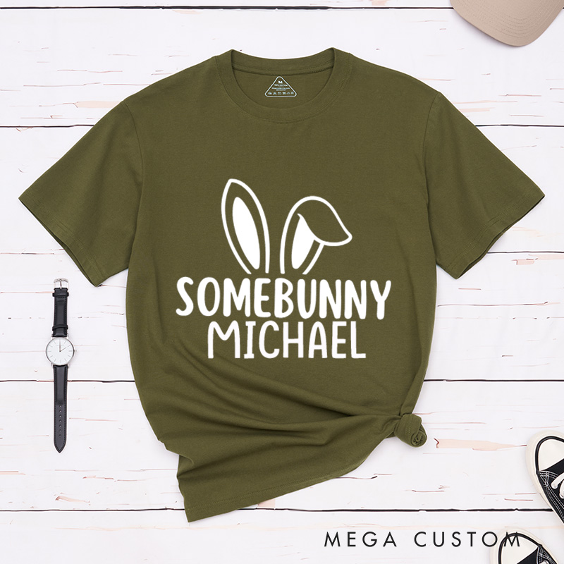 Personalized Funny Somebunny and Somebunny's Problem Matching Couple Easter Bunny T-Shirt