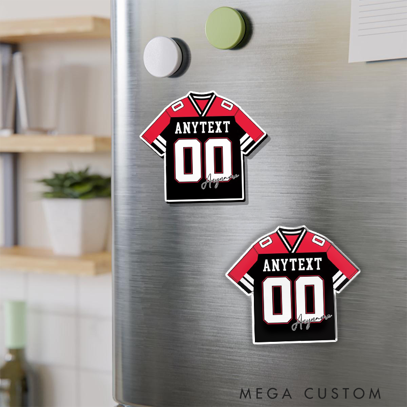 Personalized American Football and Rugby Player Jersey Fridge Magnets with Custom Player Name and Number