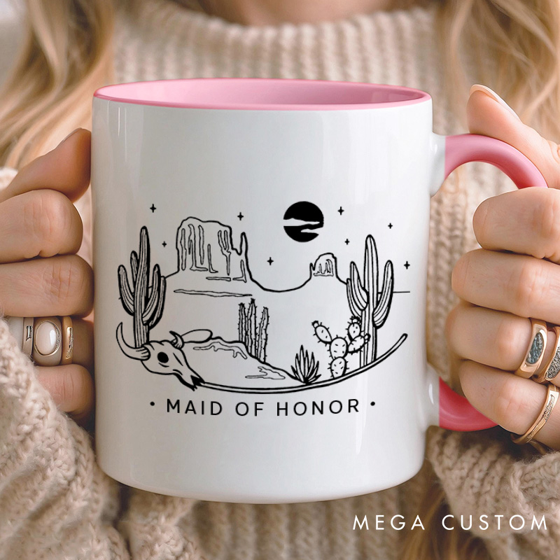 Personalized Desert-themed Bridesmaid Mug Maid of Honor Mug with Name Bachelorette Party Mug Bridesmaid Proposal Gift for Her Bridal Shower Mug