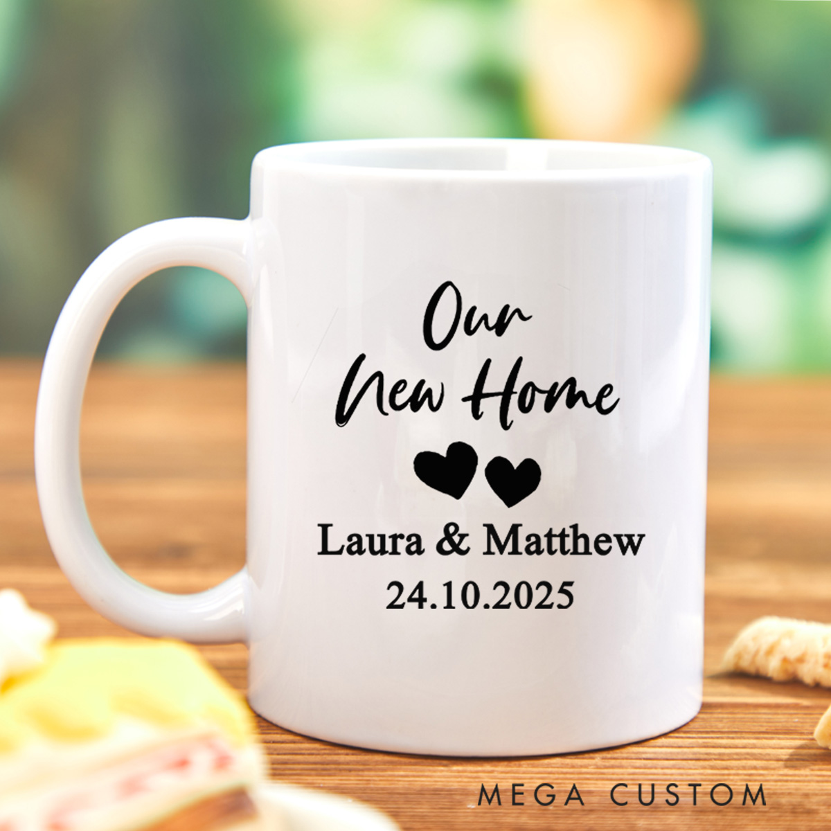 Personalized Mugs Custom Wedding Mugs Gift New Bride and Groom Husband and Wife Coffee Cup Housewarming Gift New Home Gift Newly Wed Gift for Couple