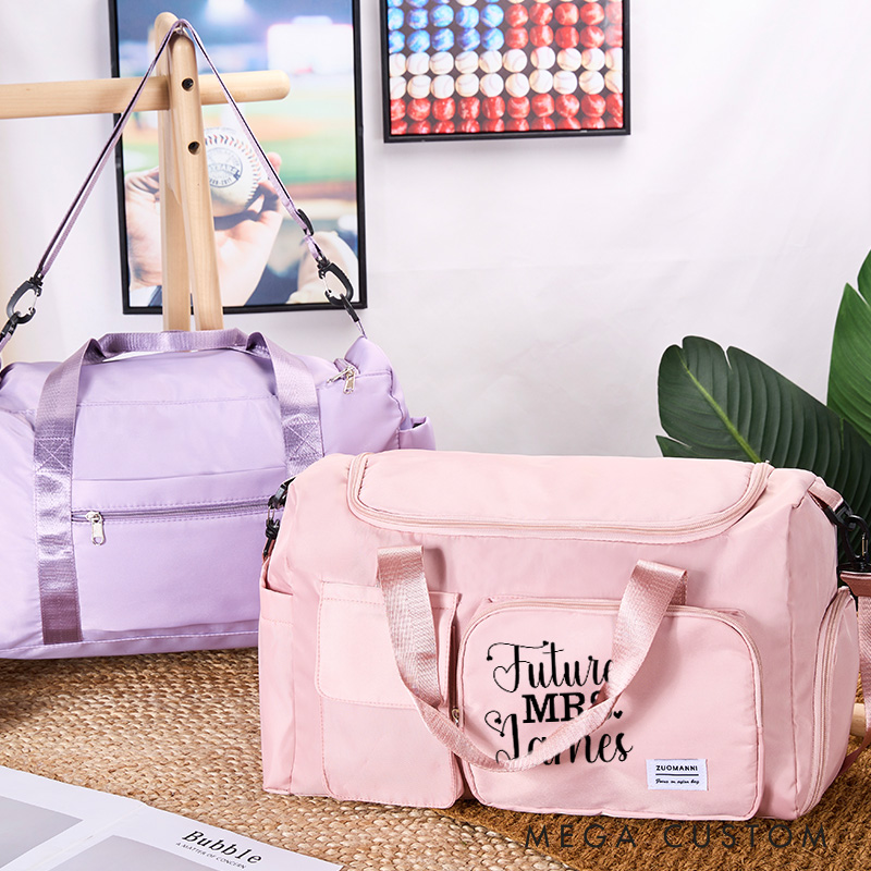 Personalized Future Mrs Heart Nylon Duffle Bag