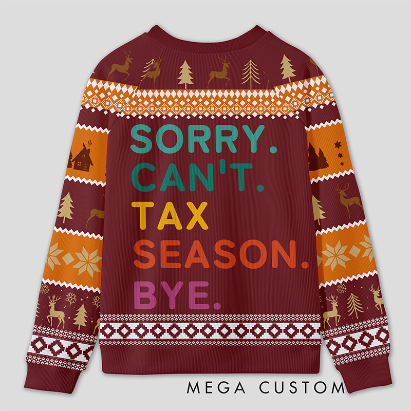 Personalized Tax Season Survival Humor Ugly Sweater Office Holiday Party Gift for Accountants