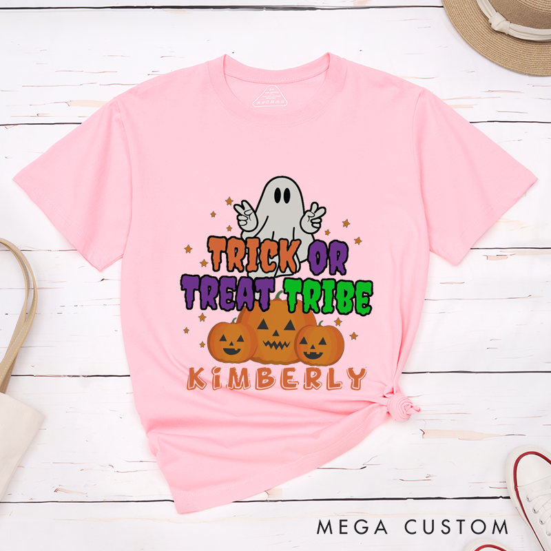 Personalized Halloween Trick or Treat Tribe Matching T-Shirt For Couple Halloween Party Shirts