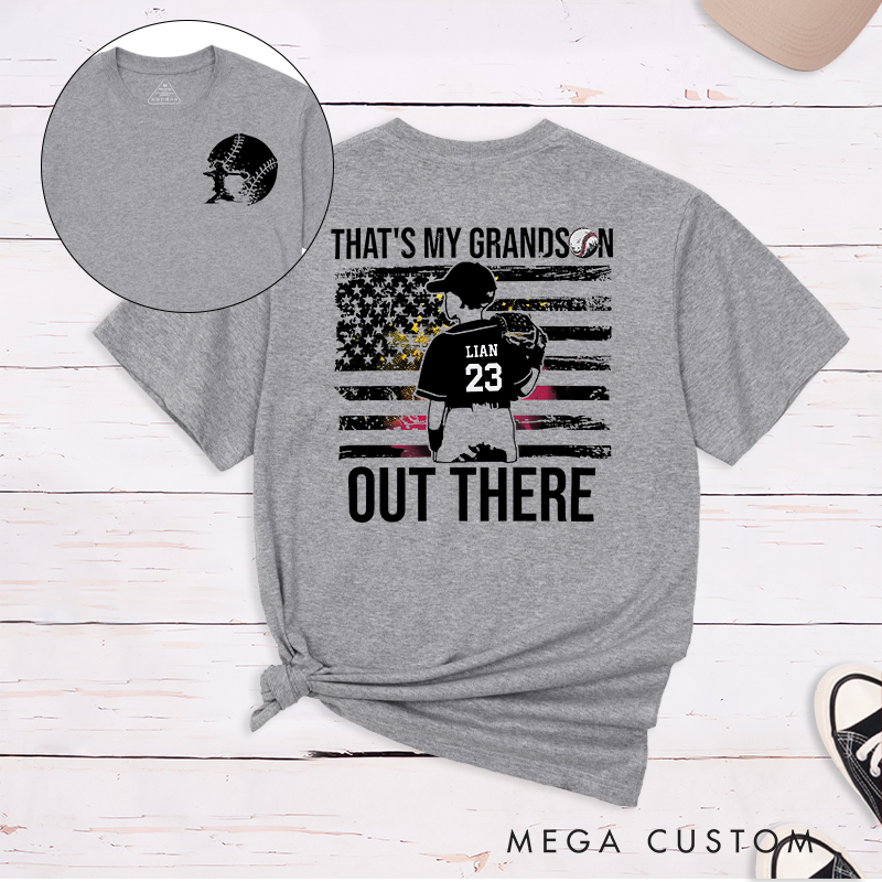 Personalized Baseball T-Shirt with American Flag and Custom Name and Number Design 