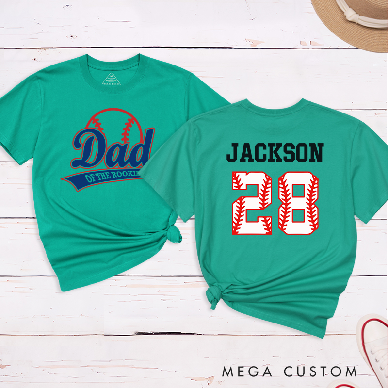 Personalized Baseball Name and Number T-Shirt for Dad