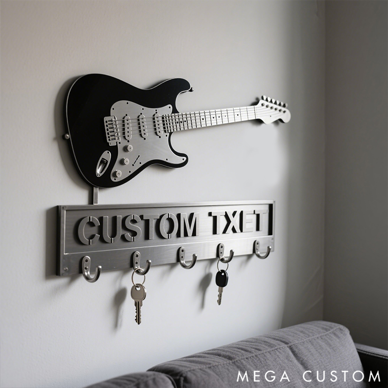 Personalized Metal Guitar Music Key Hook Gift for Music Lovers