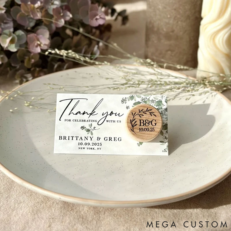 Personalized Wine Bottle Stopper Wedding Favors with Thank You Card Gift for Guests