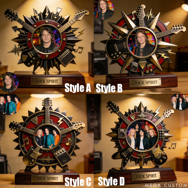 Personalized Rock and Roll Themed Commemorative Photo Frame/Display Piece Gift for Music Lovers