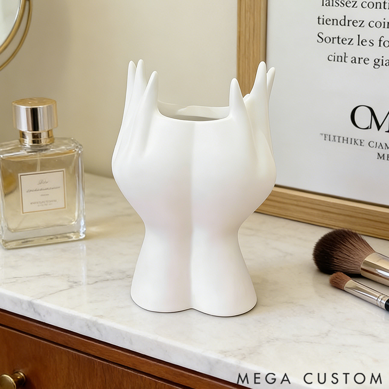 Personalized Creative Body Art Storage Rack with Dual Functionality as Makeup Brush Holder and Pencil Holder