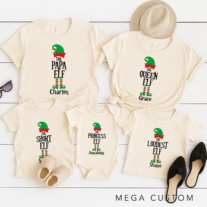 Personallized The Elf Movie Matching Family T-shirts Christmas Elf Family Name Shirt Family Member Shirt Couple Shirts Xmas Gift