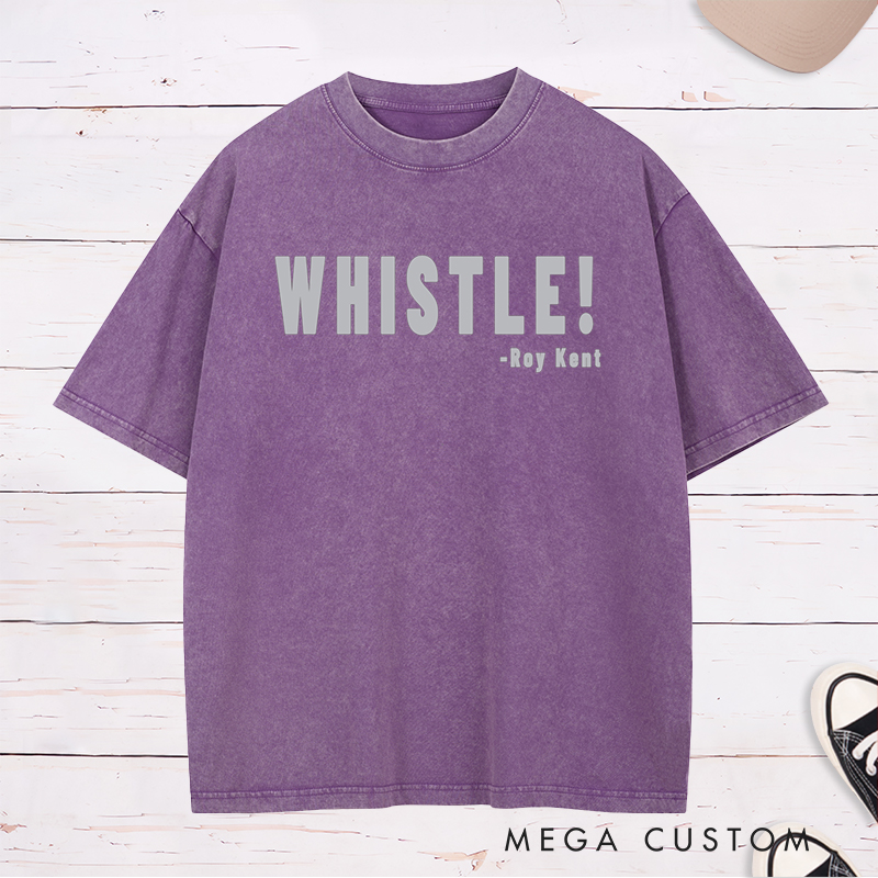 Personalized "Whistle!" Sport Washed T-Shirt with Custom Name