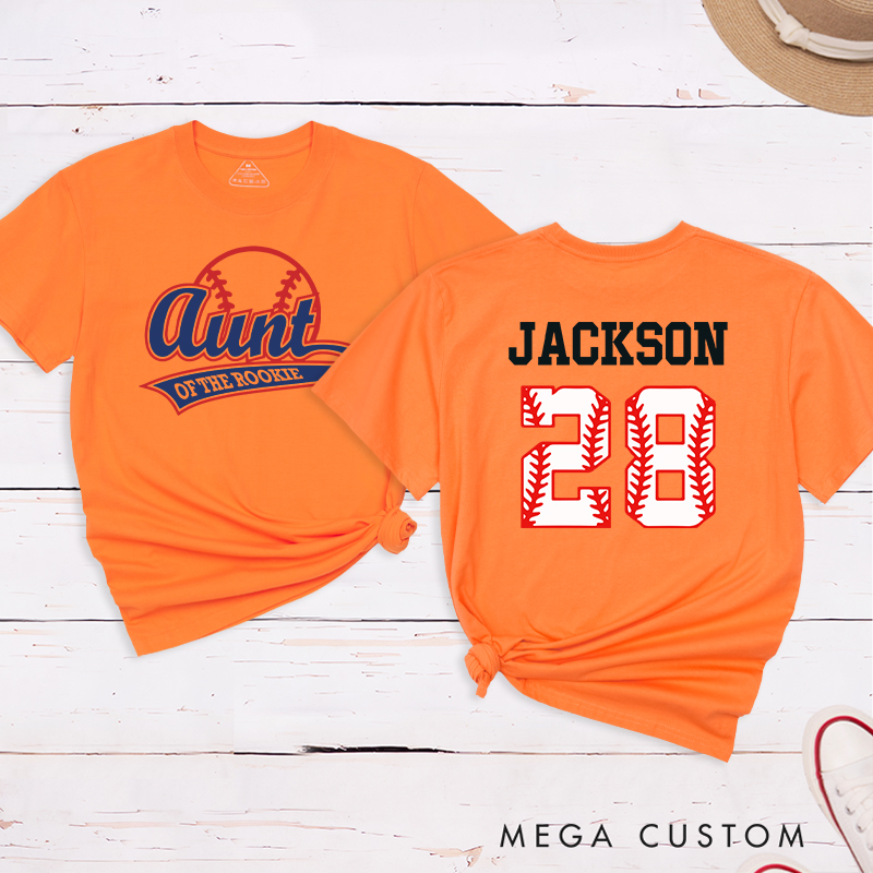 Personalized Baseball Name and Number T-Shirt for Aunt