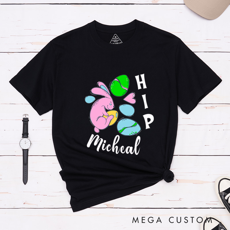Personalized Easter Hip Hop Matching T-Shirt with Name For Couple