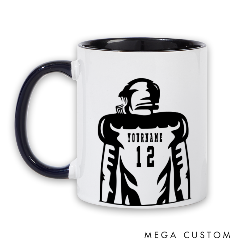 [Copy]Personalized American Football Mug with Action Pose and Custom Name Design