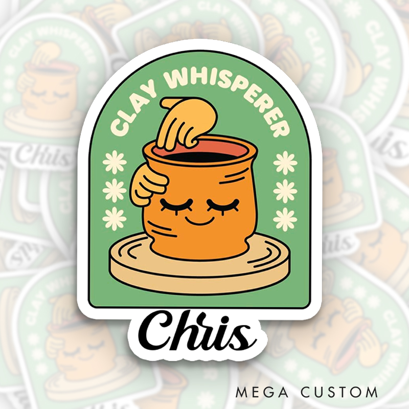 Personalized Clay Whisperer Sticker Cute Stickers for Pottery Lovers Gift for Pottery Artist
