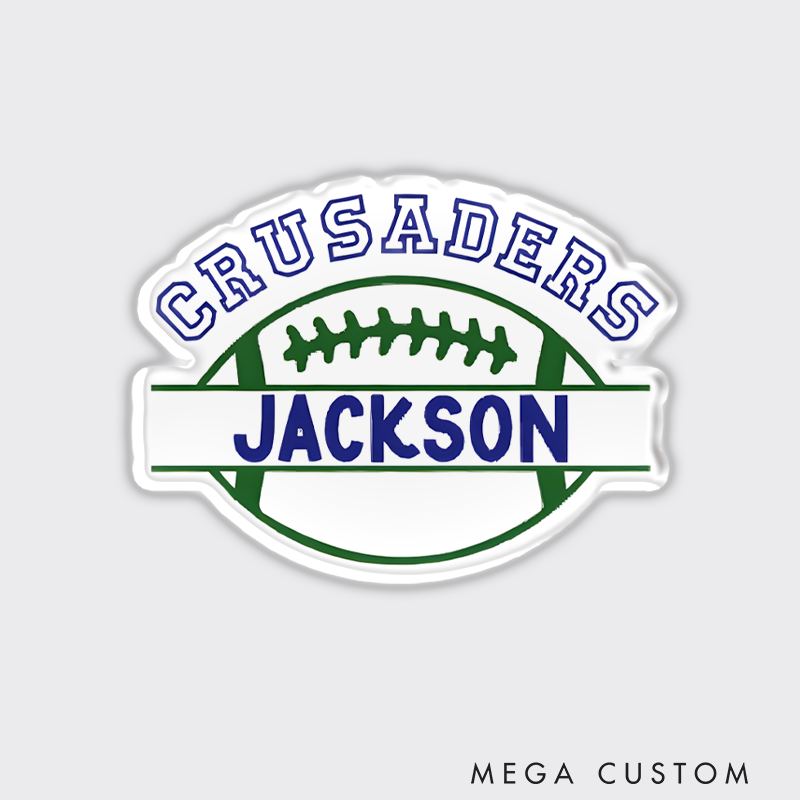 Personalized American Football and Rugby Fridge Magnet with Custom Team Name and Player Name