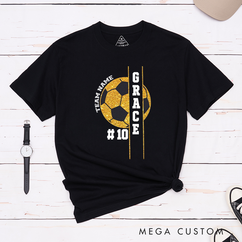Personalized Soccer T-Shirt with Custom Name, Number, and Team Design