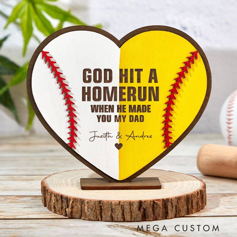 Personalized Baseball Softball Heart Plaque with Custom Text